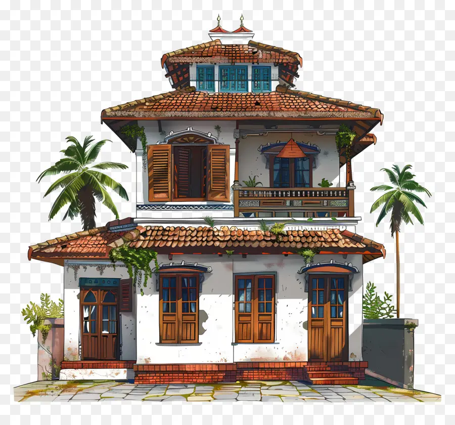 Kerala House，Casa De Estilo Espanhol PNG