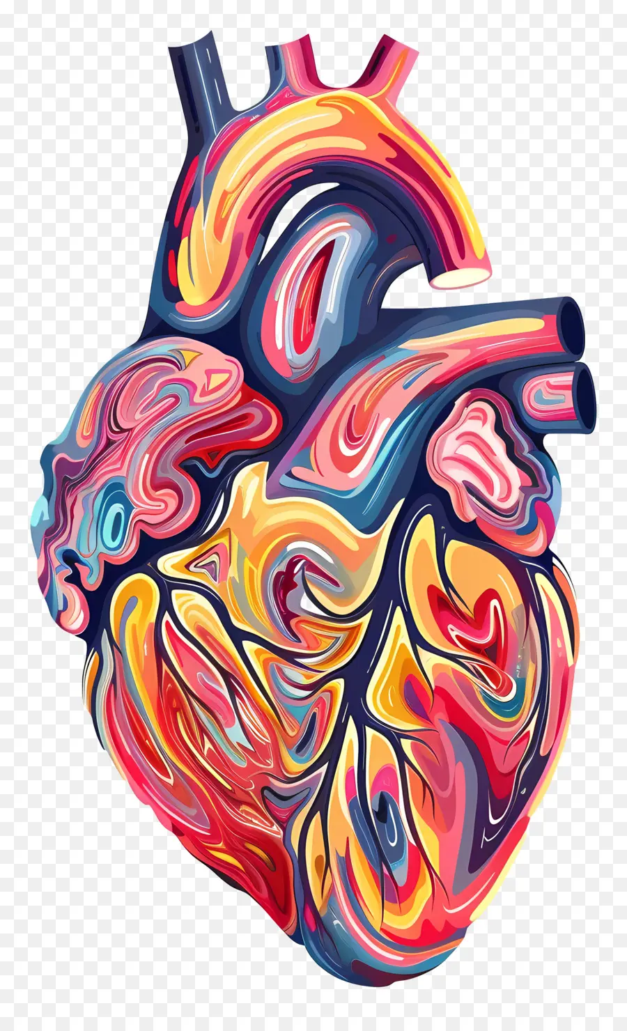 Coração Humano，Pintura Colorida PNG