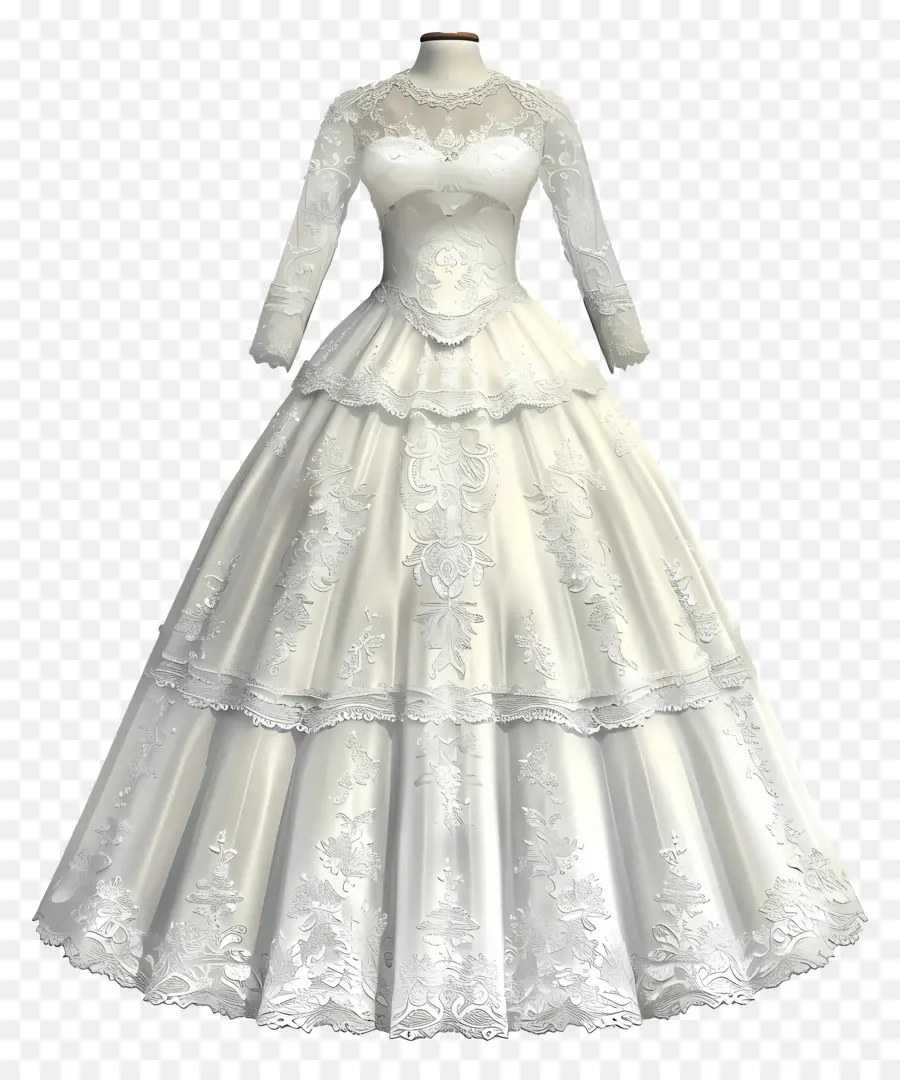 Vestido De Noiva De Renda，Vestido De Casamento Branco PNG