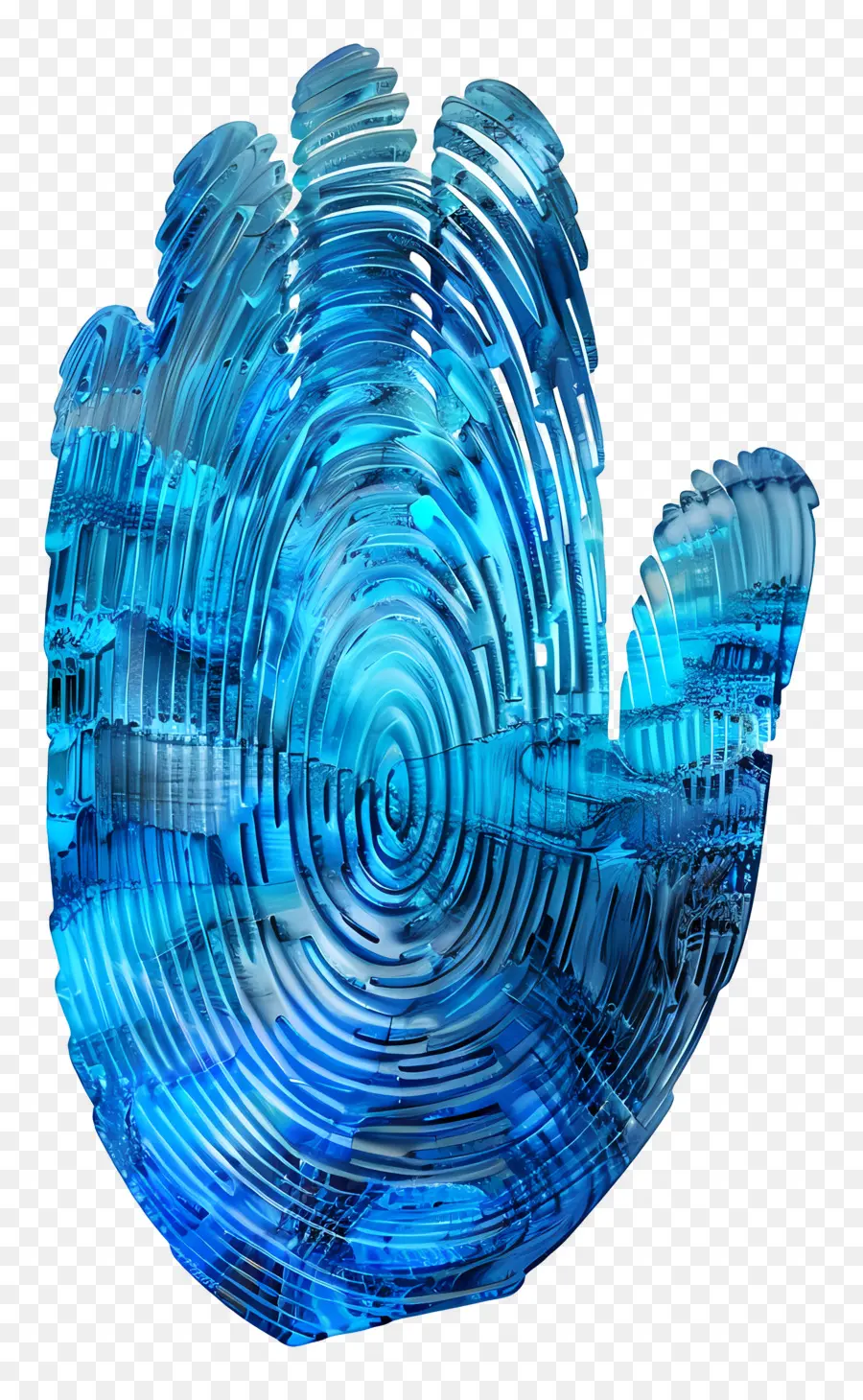 Impressão Digital Azul，Impressão De Mão Azul PNG