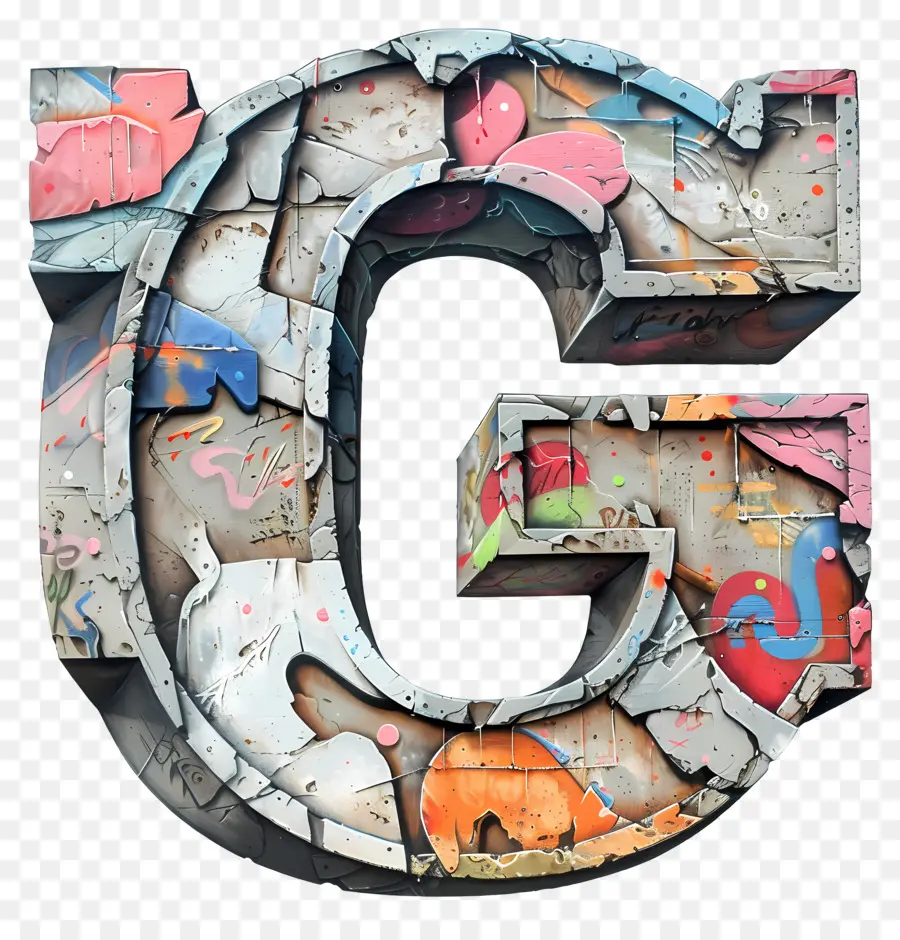 Letra G，Graffiti PNG