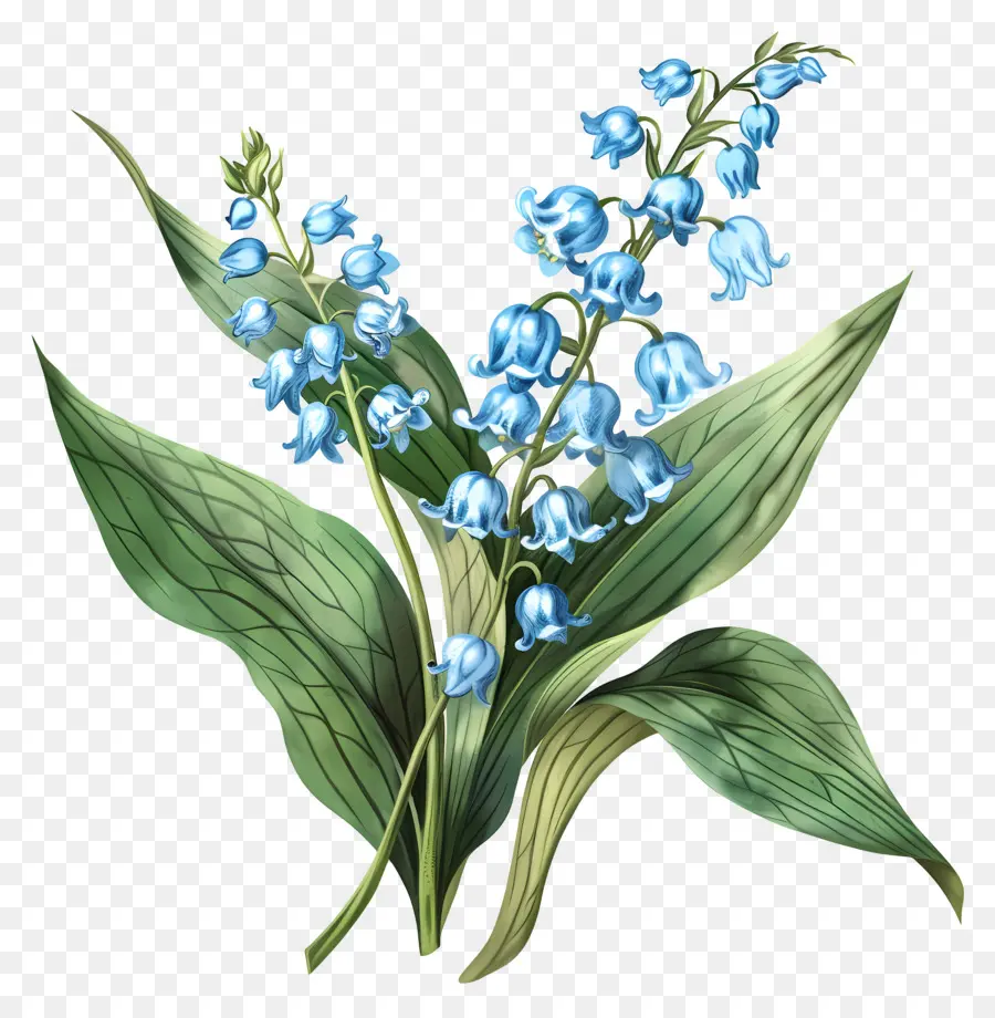 Lily Azul Do Vale，Azul E Branco Flores PNG