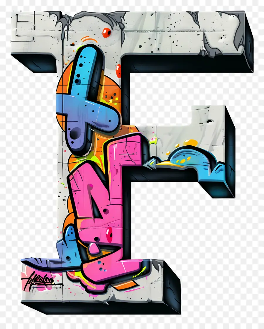 Letra F，Graffiti Alfabeto PNG