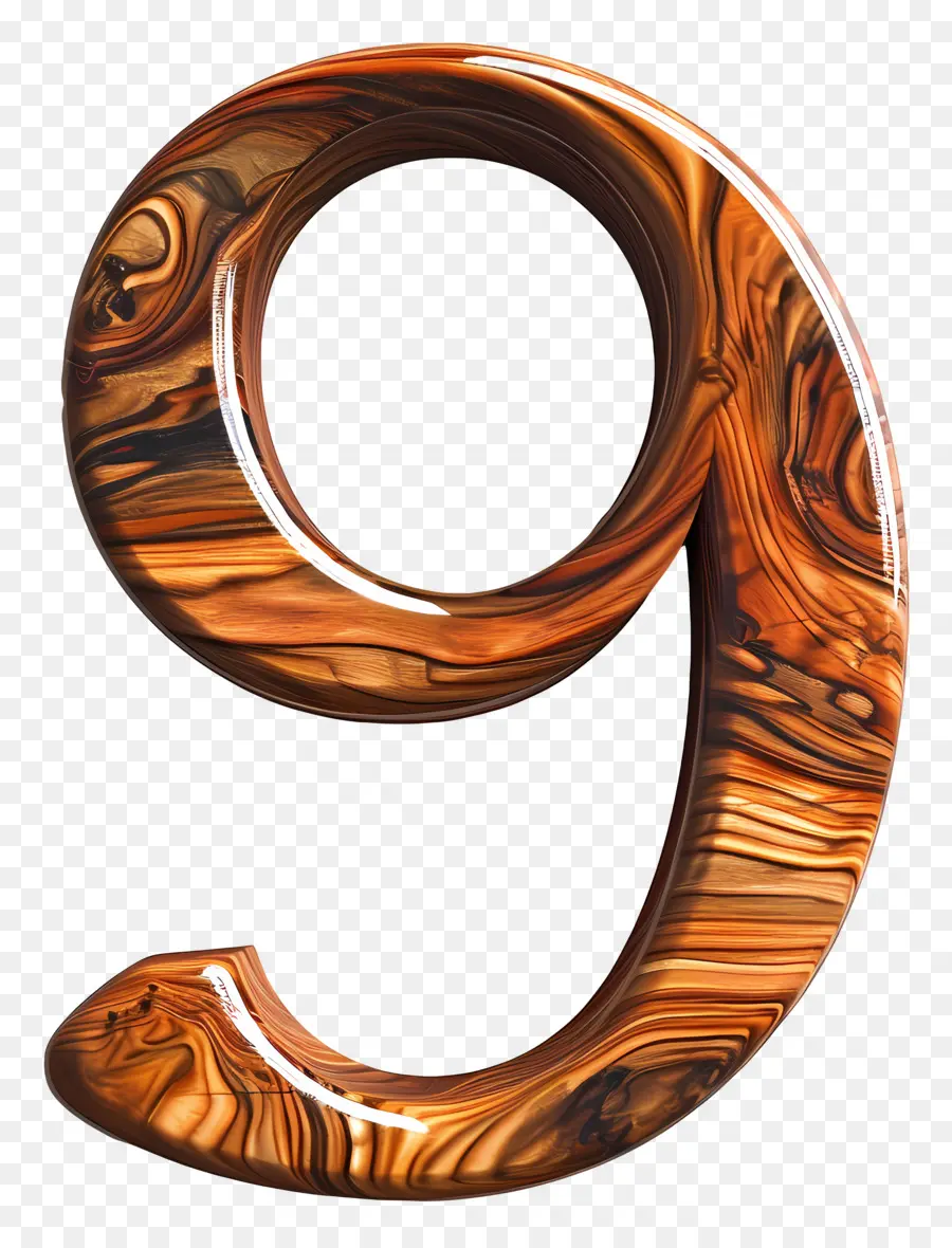 Número 9，De Madeira PNG