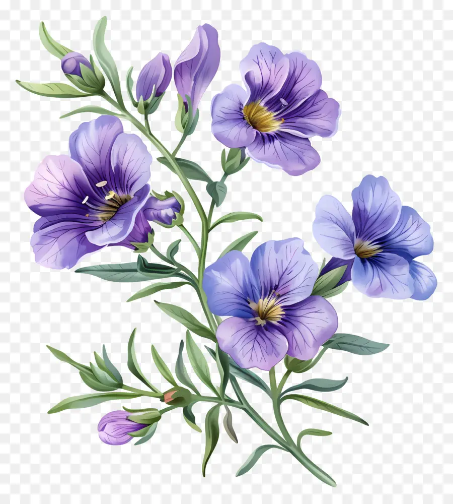 Nemesia Flor，Aquarela PNG