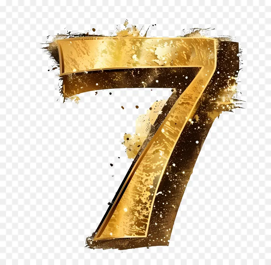 Número 7，Ouro PNG