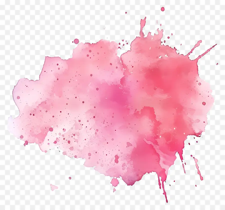 Mancha Aquarela Rosa，Respingo De Tinta Vermelha PNG