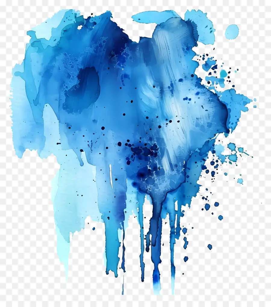 Fundo Azul，Pintura Em Aquarela PNG