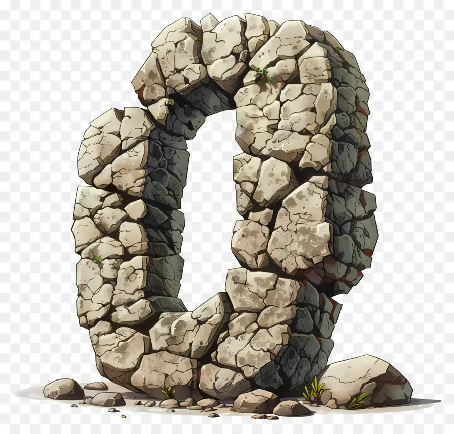 Número 0，Fonte De Pedra PNG