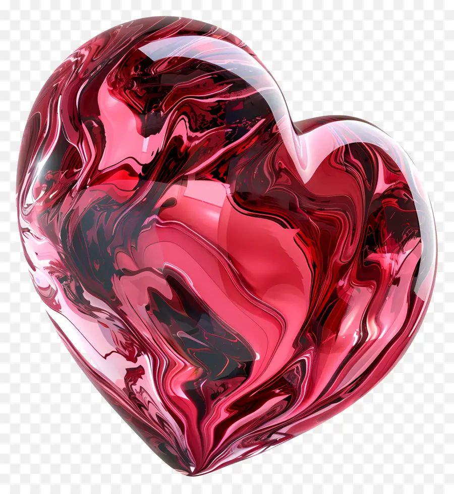 Coração，Coração De Vidro Vermelho PNG