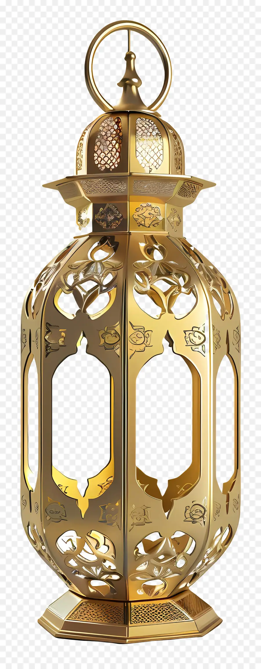O Ramadã Lanterna，Ouro Lâmpada PNG