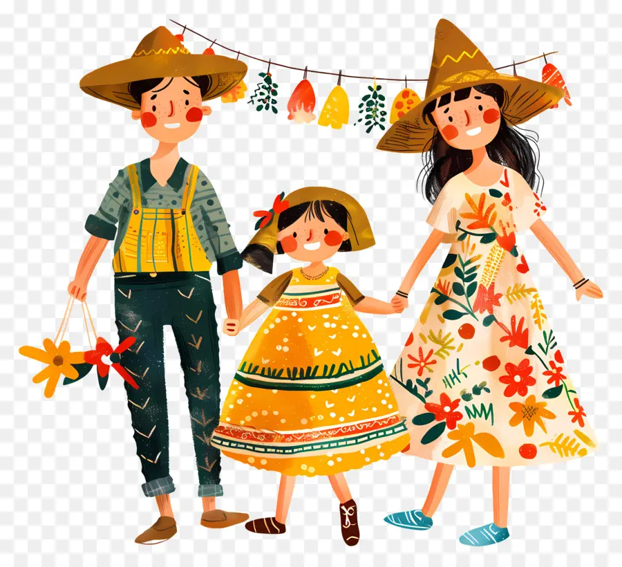 Festa Junina，Família Mexicana PNG