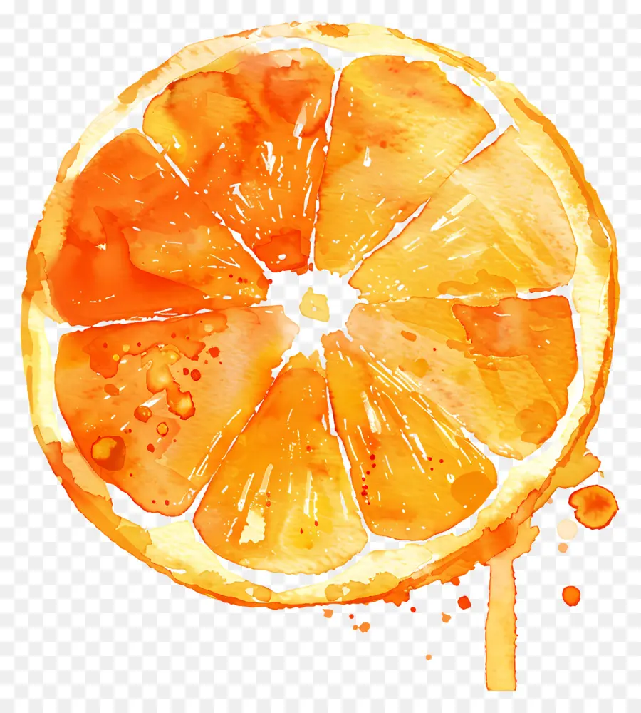 Mancha De Aquarela Laranja，Laranja PNG