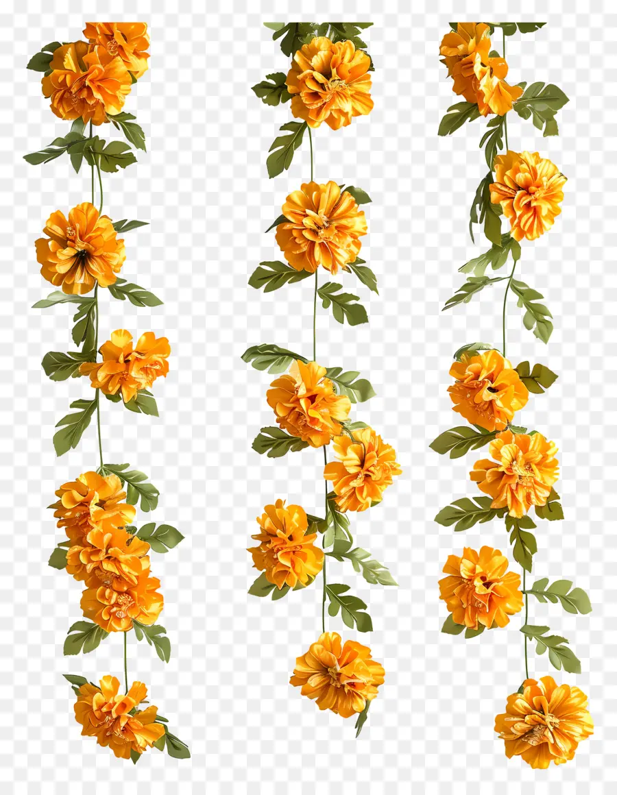 Marigold Garland，Flores De Laranja PNG