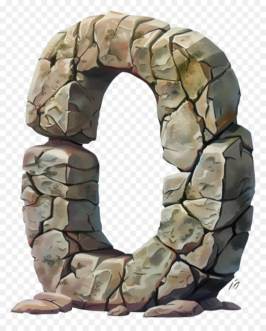 Número 0，Escultura De Carta De Pedra PNG