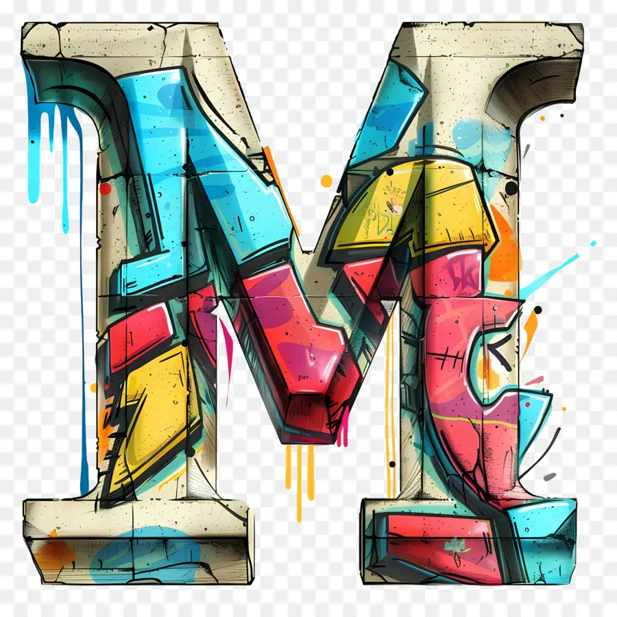 Letra M，Arte Do Grafite PNG