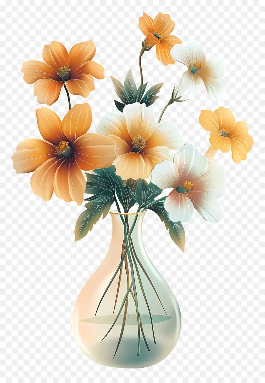 Vaso Com Flores，Flores PNG