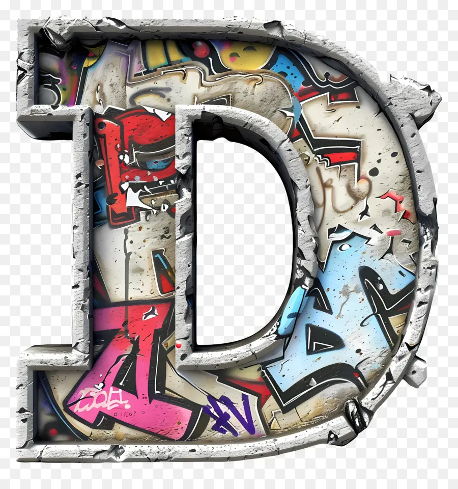 Letra D，Graffiti PNG