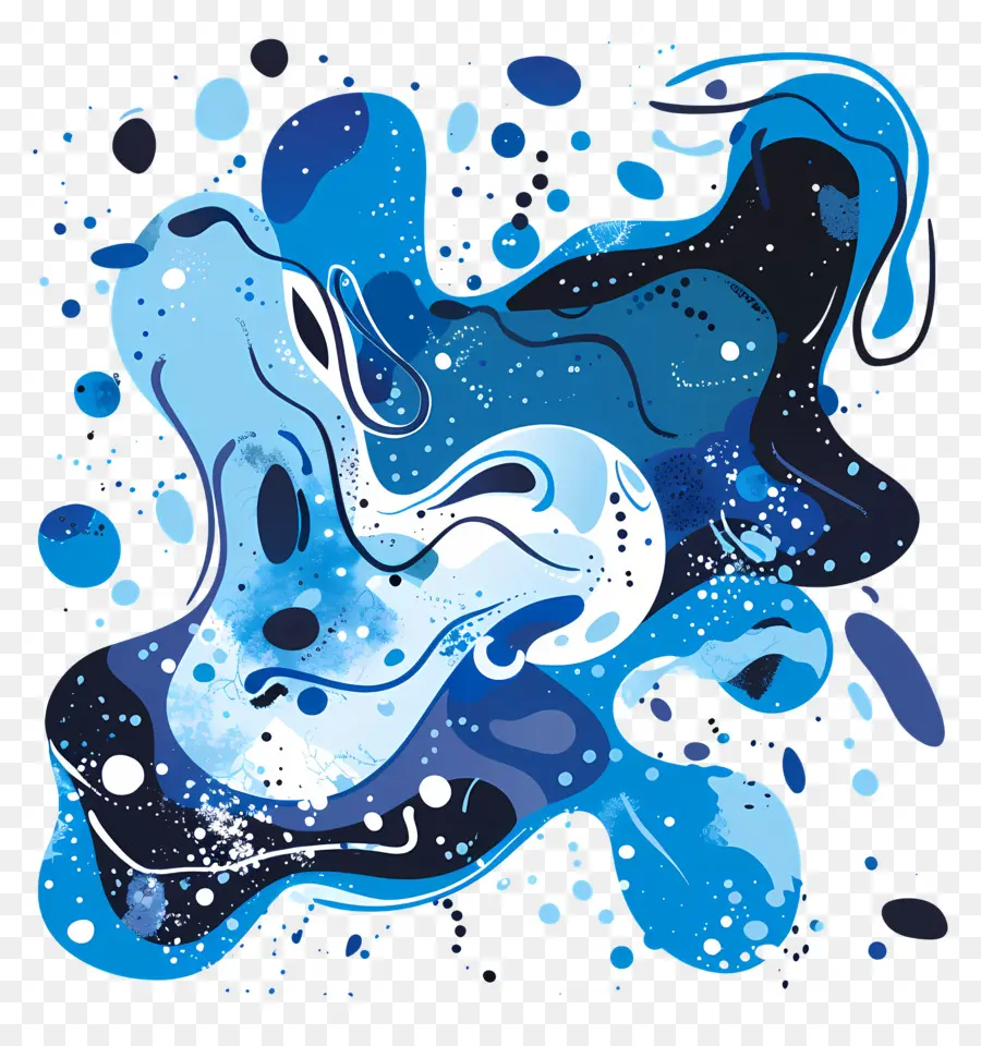Fundo De Ponto Azul，Pintura Abstrata PNG
