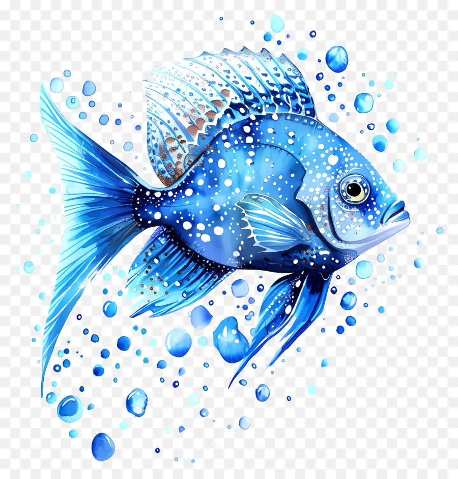Peixe Azul，Olhos Grandes PNG