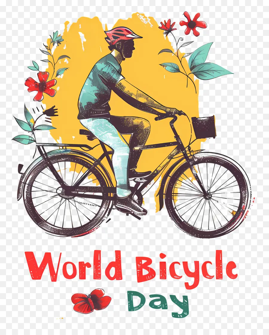 Dia Mundial Da Bicicleta，Homem Andando De Bicicleta PNG