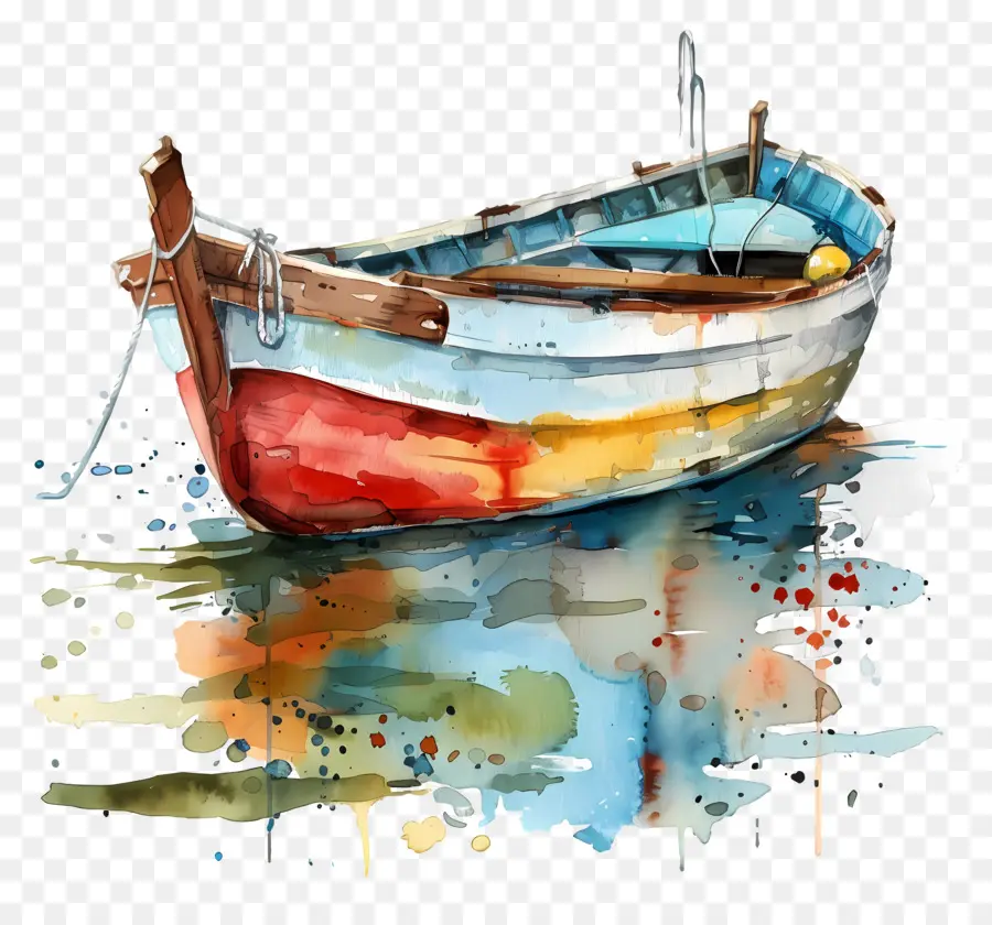 Barco，Pintura Em Aquarela PNG