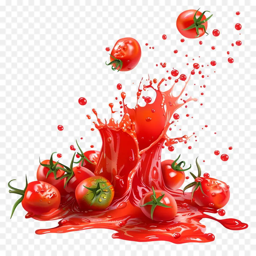 Molho De Tomate Splash，Tomates PNG