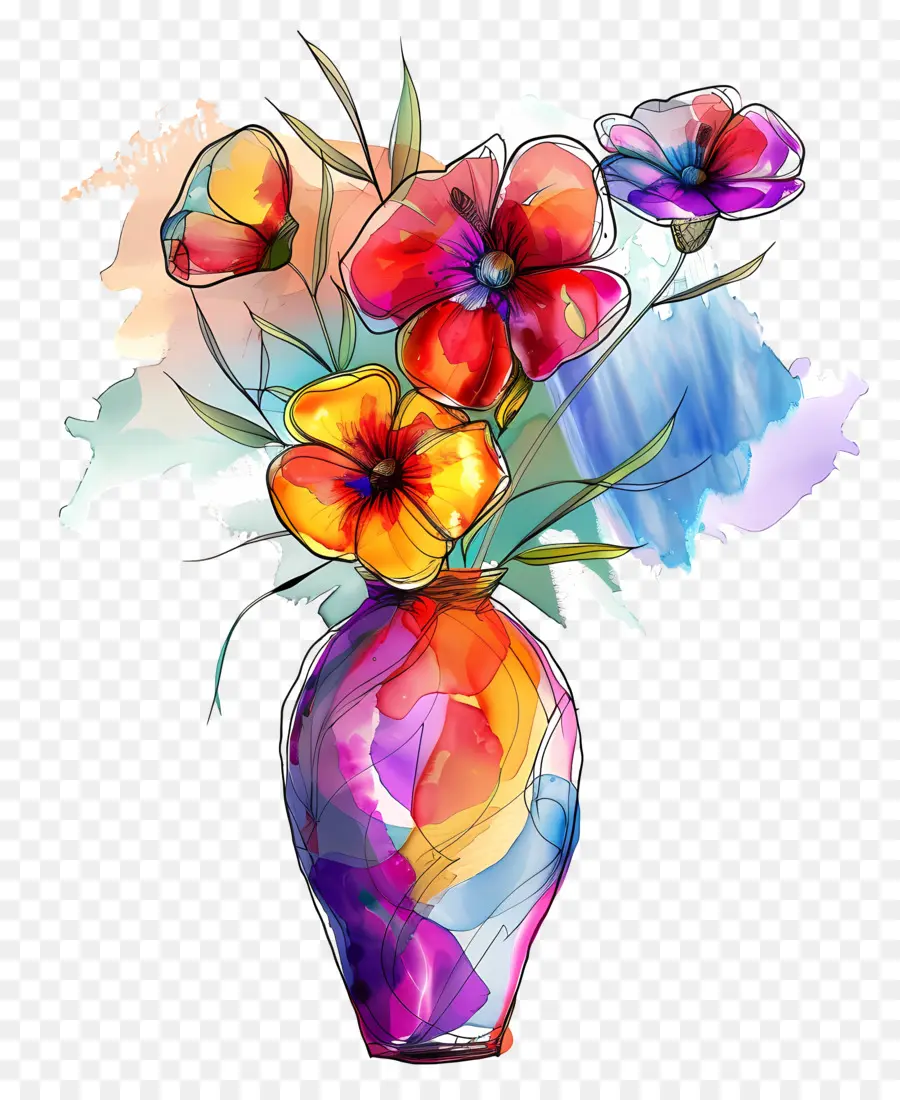 Vaso Com Flores，Resumo PNG