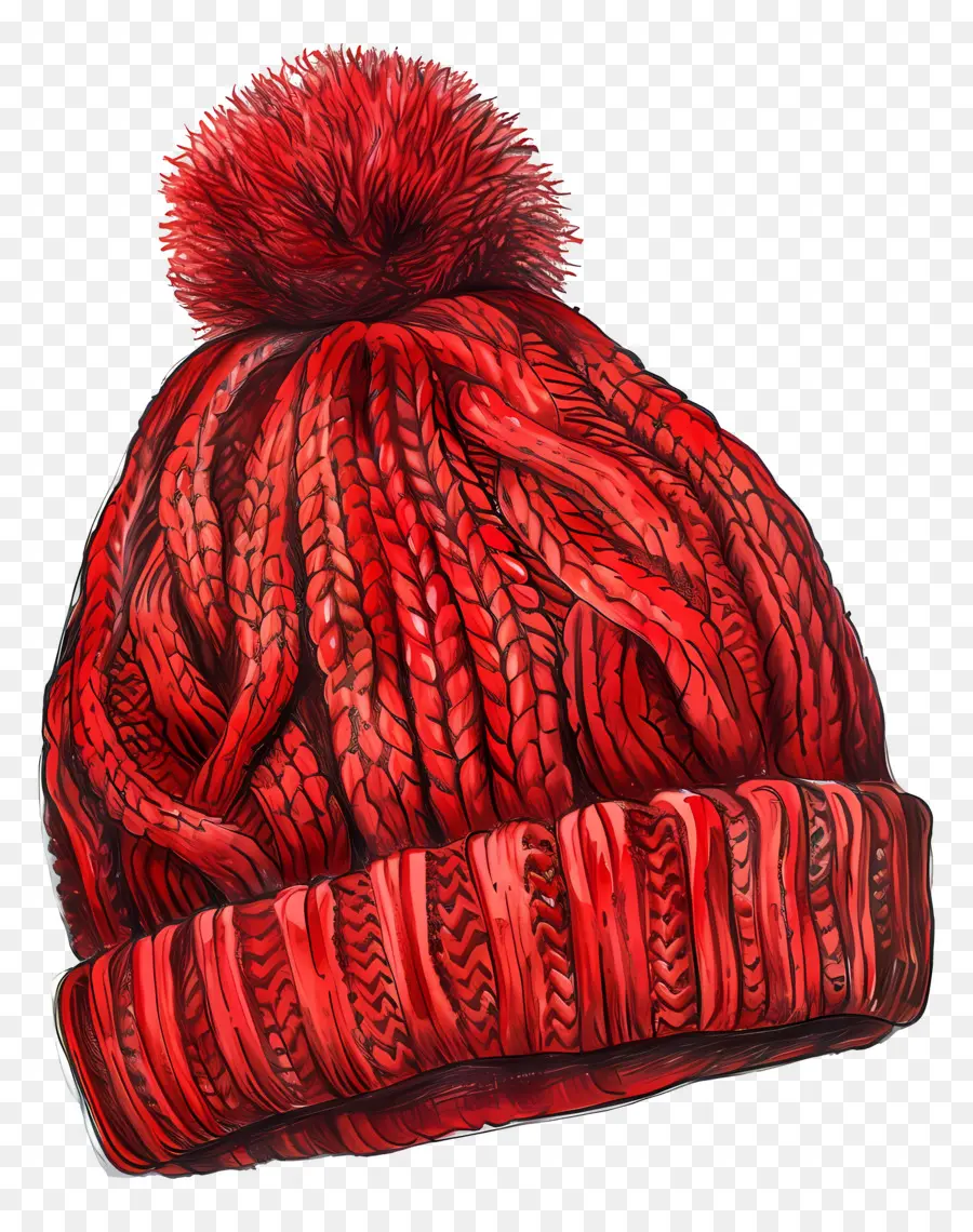 Boné Vermelho，Chapéu De Malha Vermelha PNG