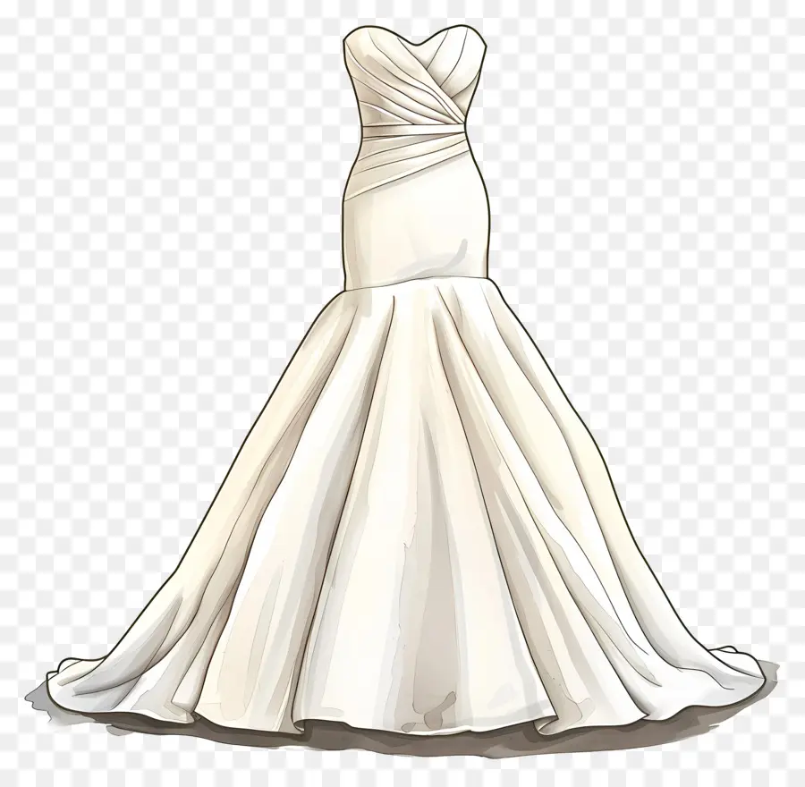 Vestido De Noiva Com Decote Em Coração，Vestido Branco PNG