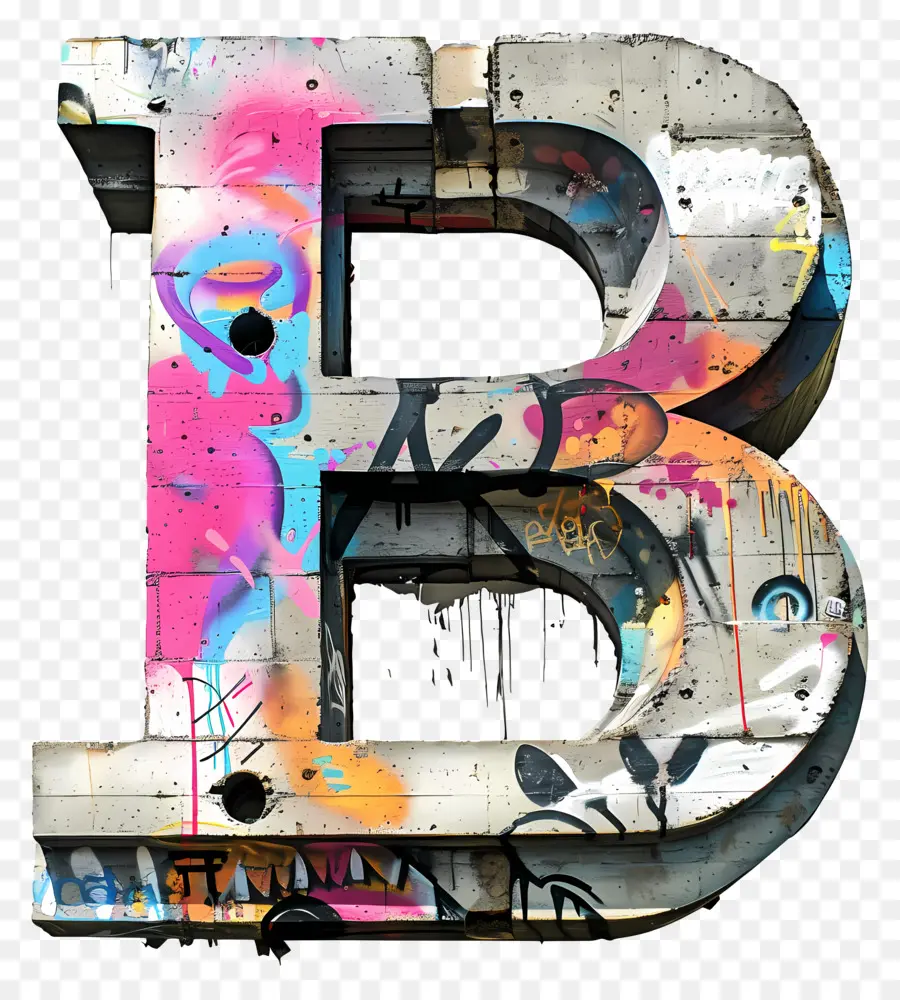 Letra B，Graffiti PNG