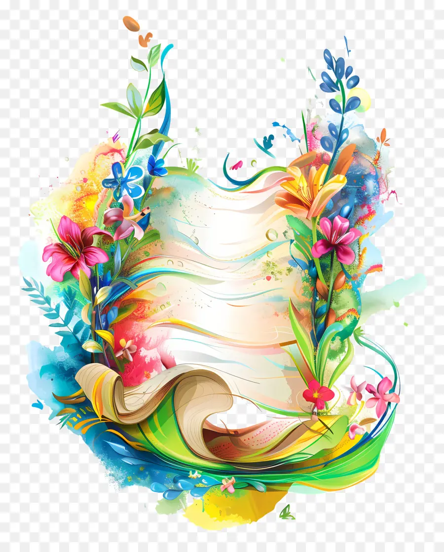 Shavuot，Floral Fronteira PNG