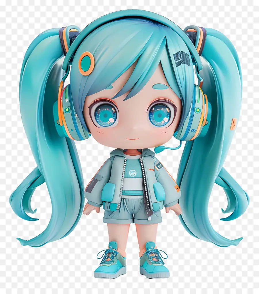 Hatsune Miku，Garota De Anime De Cabelo Azul PNG