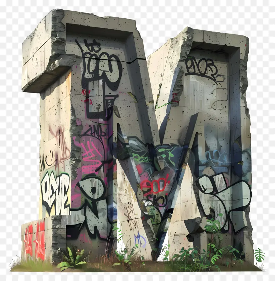 Letra M，Graffiti PNG