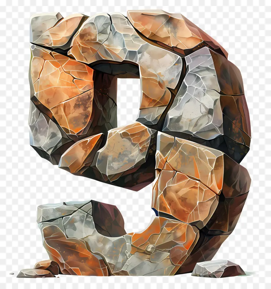 Número 9，Escultura De Rocha PNG