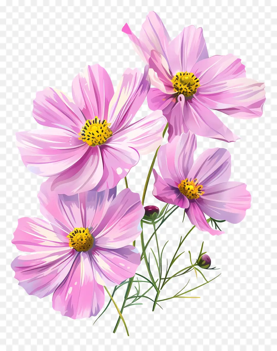 Cosmos Flor，Flores Cor De Rosa PNG