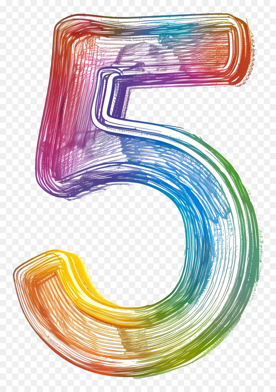 Número 5，Arco íris PNG