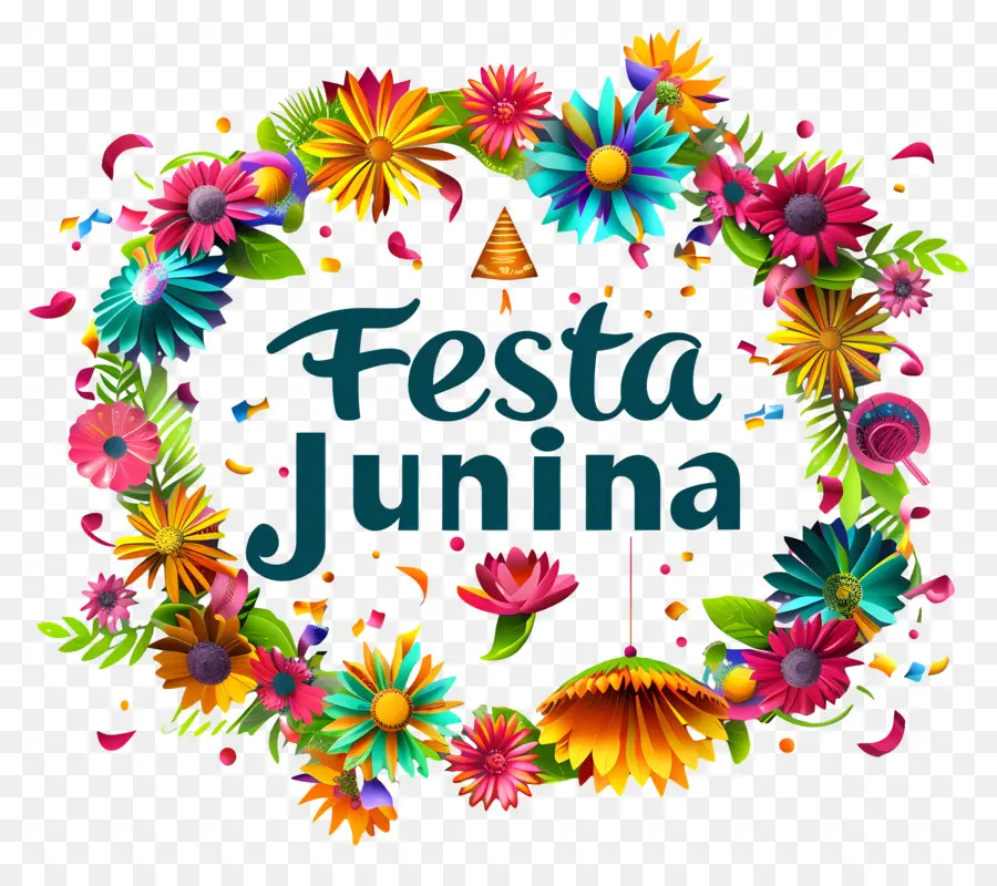 Festa Junina，Floral Moldura PNG