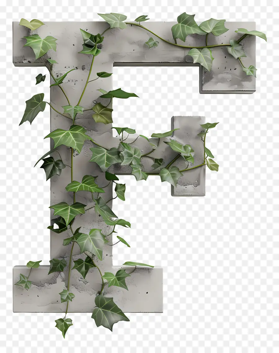 Letra F，Ivy Plant PNG