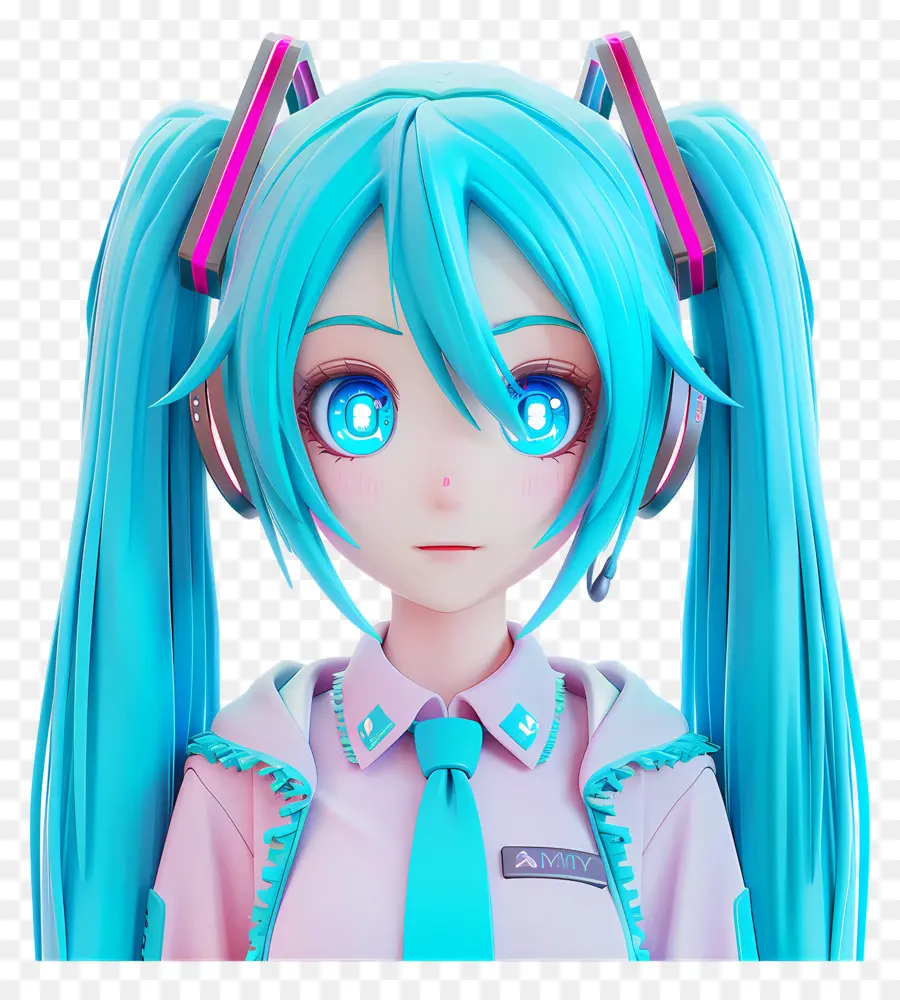 Hatsune Miku，O Cabelo Azul PNG