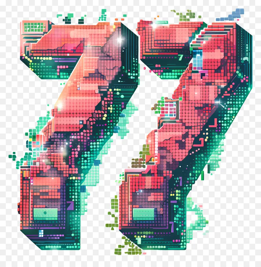 Número 77，Pixel Art PNG