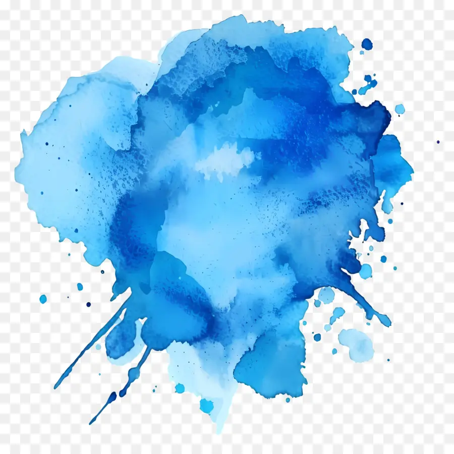 Mancha De Aquarela Azul，Pintura Em Aquarela PNG