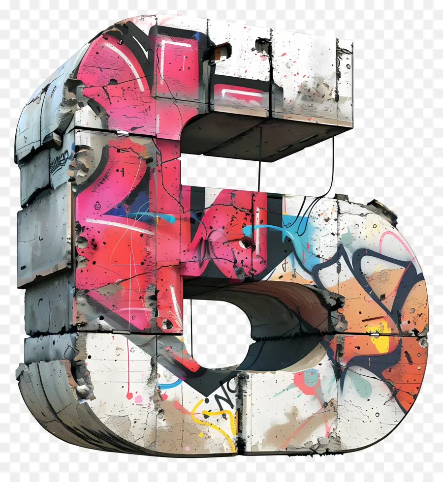 Número 6，Graffiti PNG