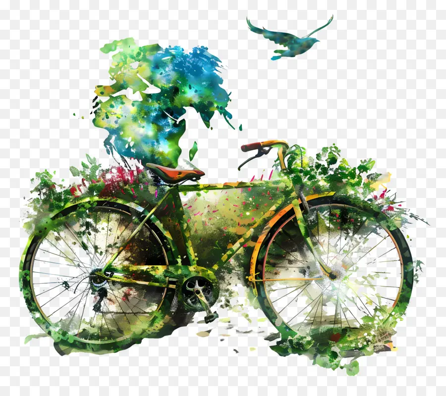 Dia Mundial Da Bicicleta，Pintura Em Aquarela PNG
