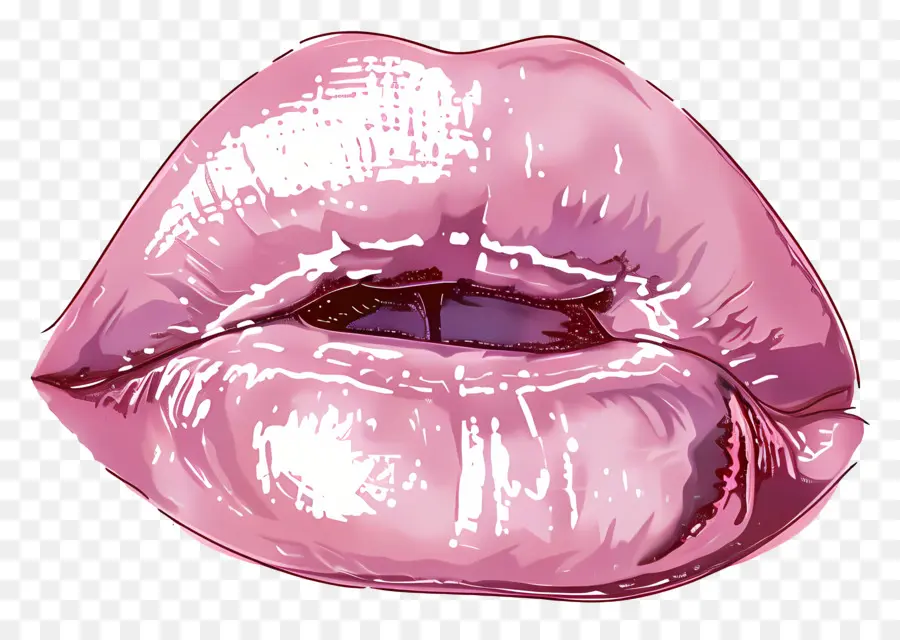 Marca De Beijo Rosa，Lábios PNG