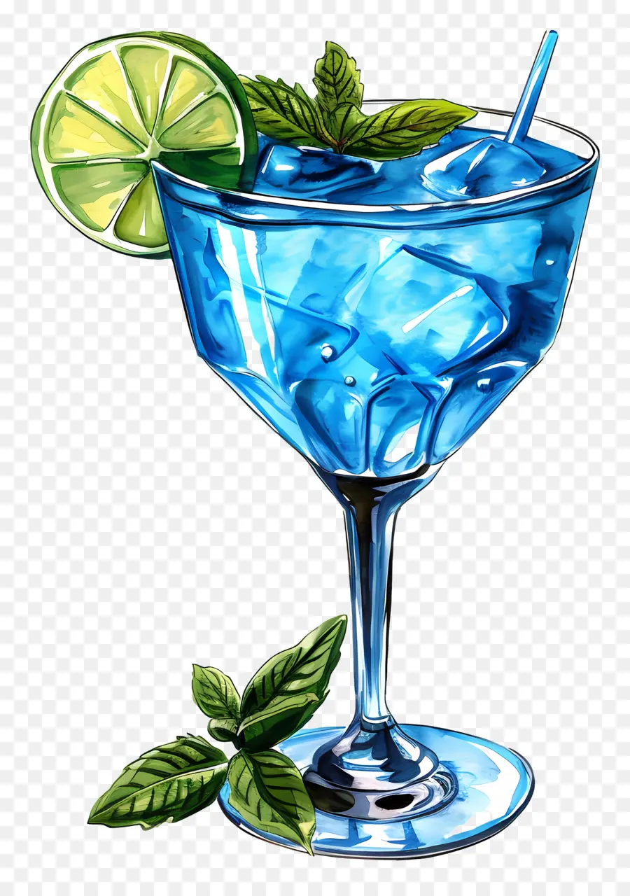 Azul Cocktail，Bebida Azul PNG