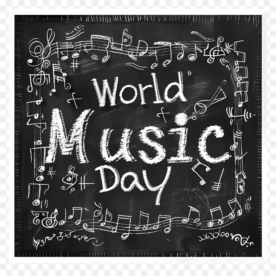 Dia Mundial Da Música，Quadro Negro PNG