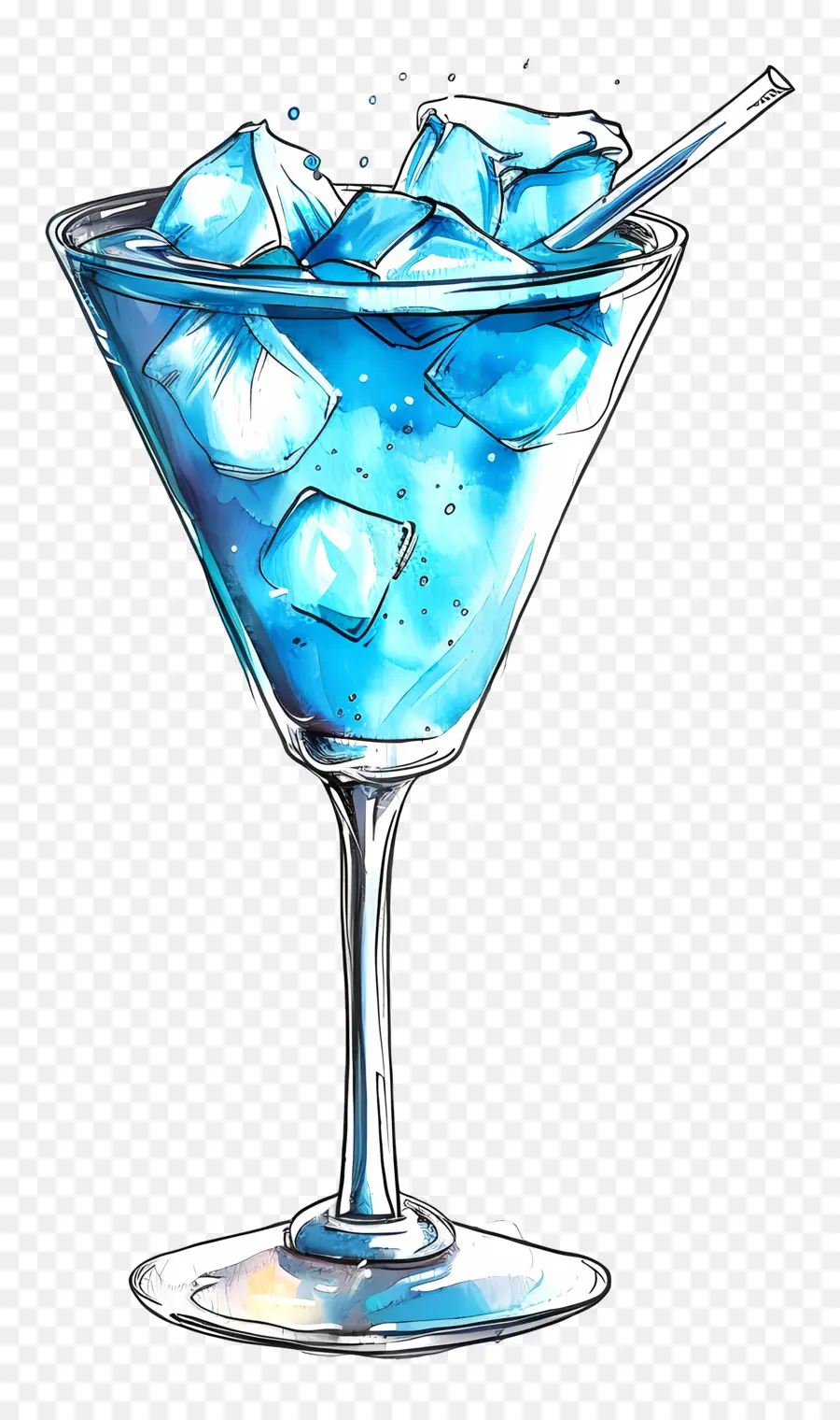 Azul Cocktail，Copo De Martini PNG
