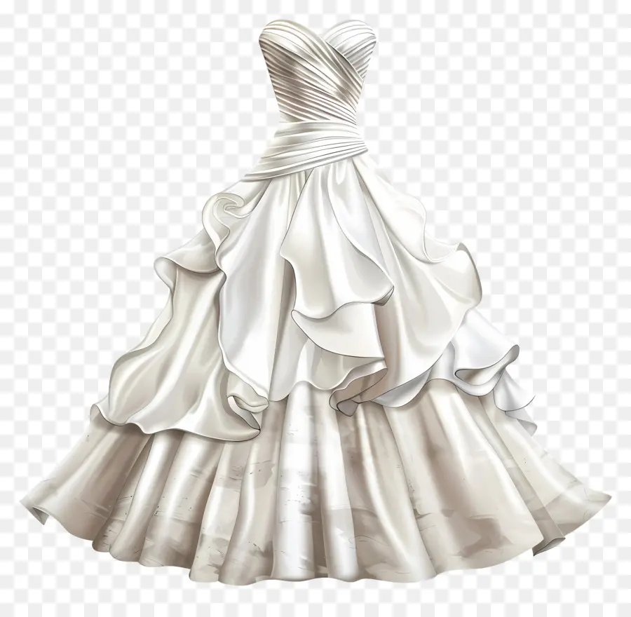 Vestido De Noiva Sem Alças，Vestido De Casamento Branco PNG
