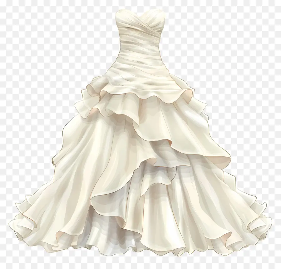 Vestido De Noiva Sem Alças，Vestido De Casamento Branco PNG